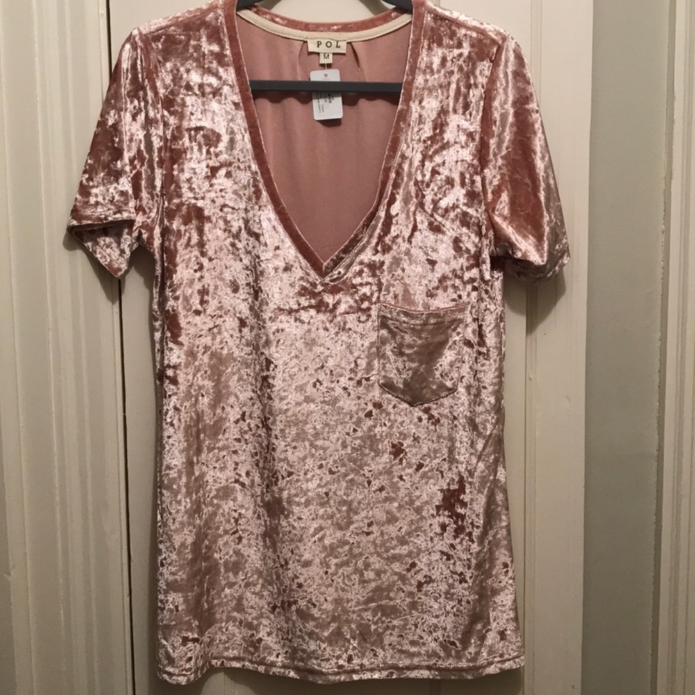 Crushed velvet pink top